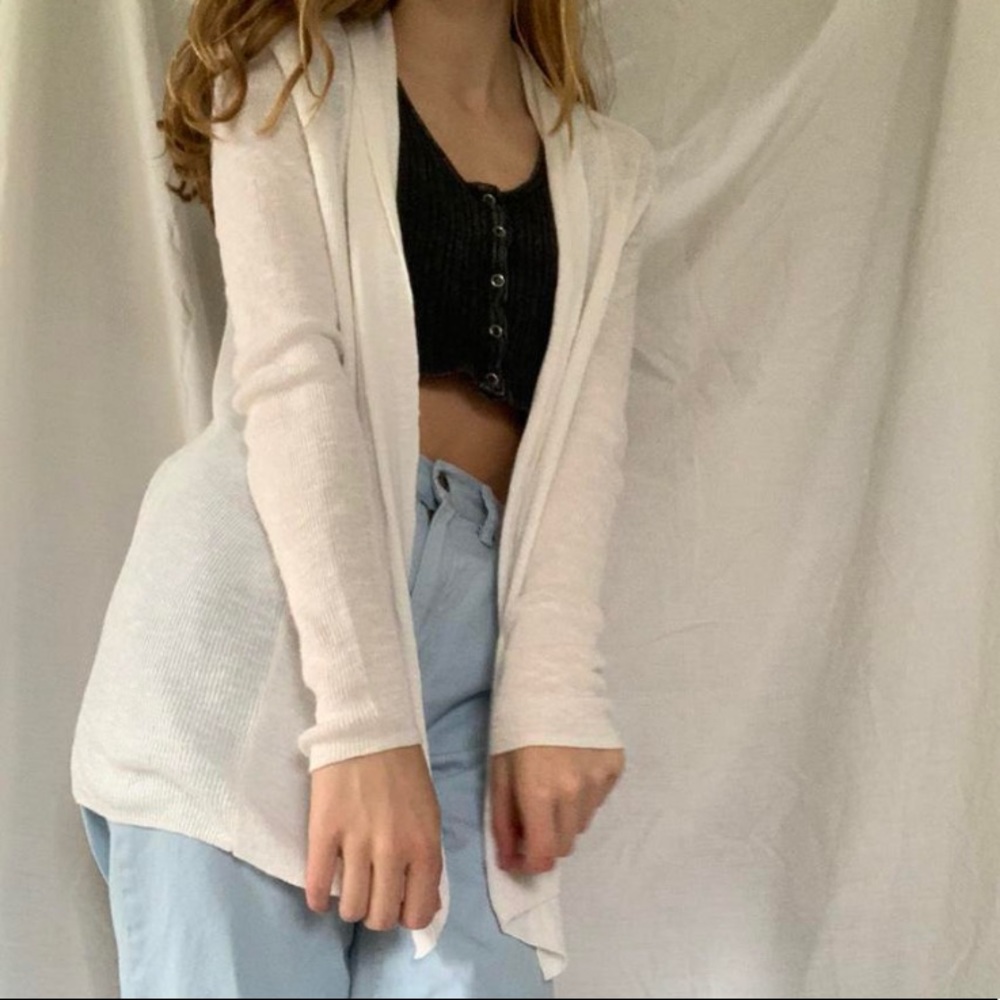Long sleeve white cardigan